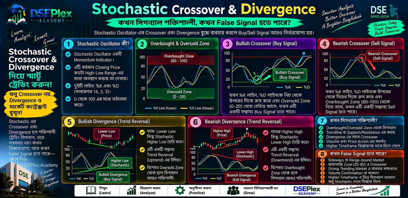 Stochastic Crossover ও Divergence — কখন Signal শক্তিশালী, কখন False Signal হতে পারে